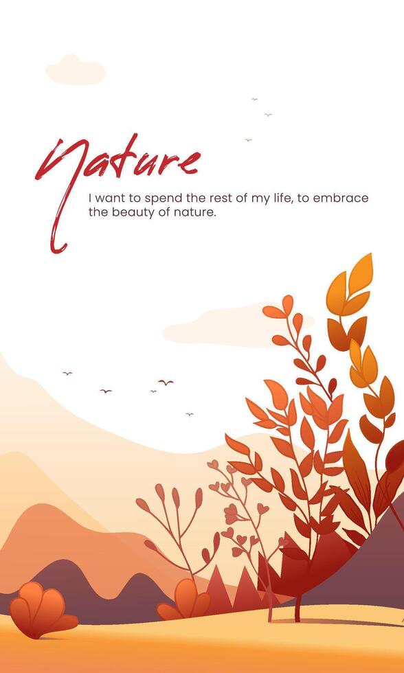 Natural background vertical plate template design vector