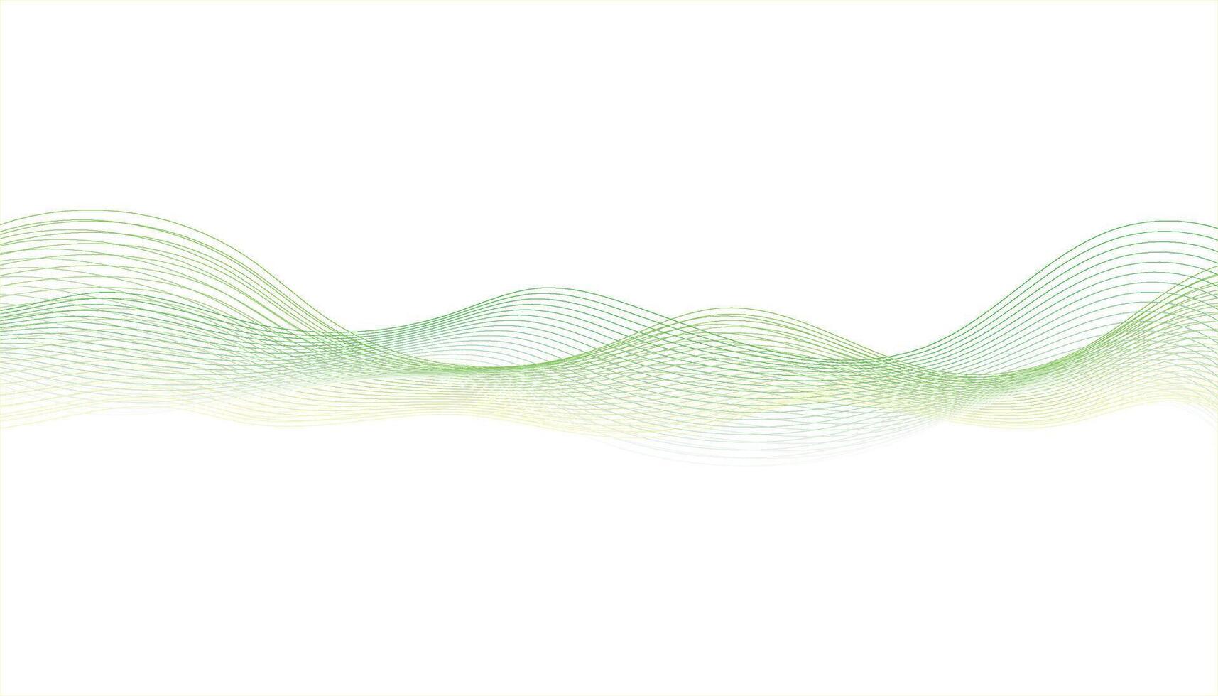 Glowing wave line. Futuristic illustration of shiny flowing stream. Elegant abstract dark green motion background vector