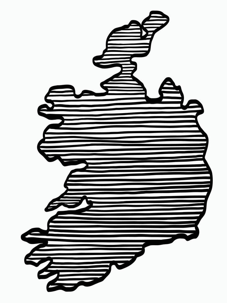 Doodle freehand drawing of Ireland map. vector