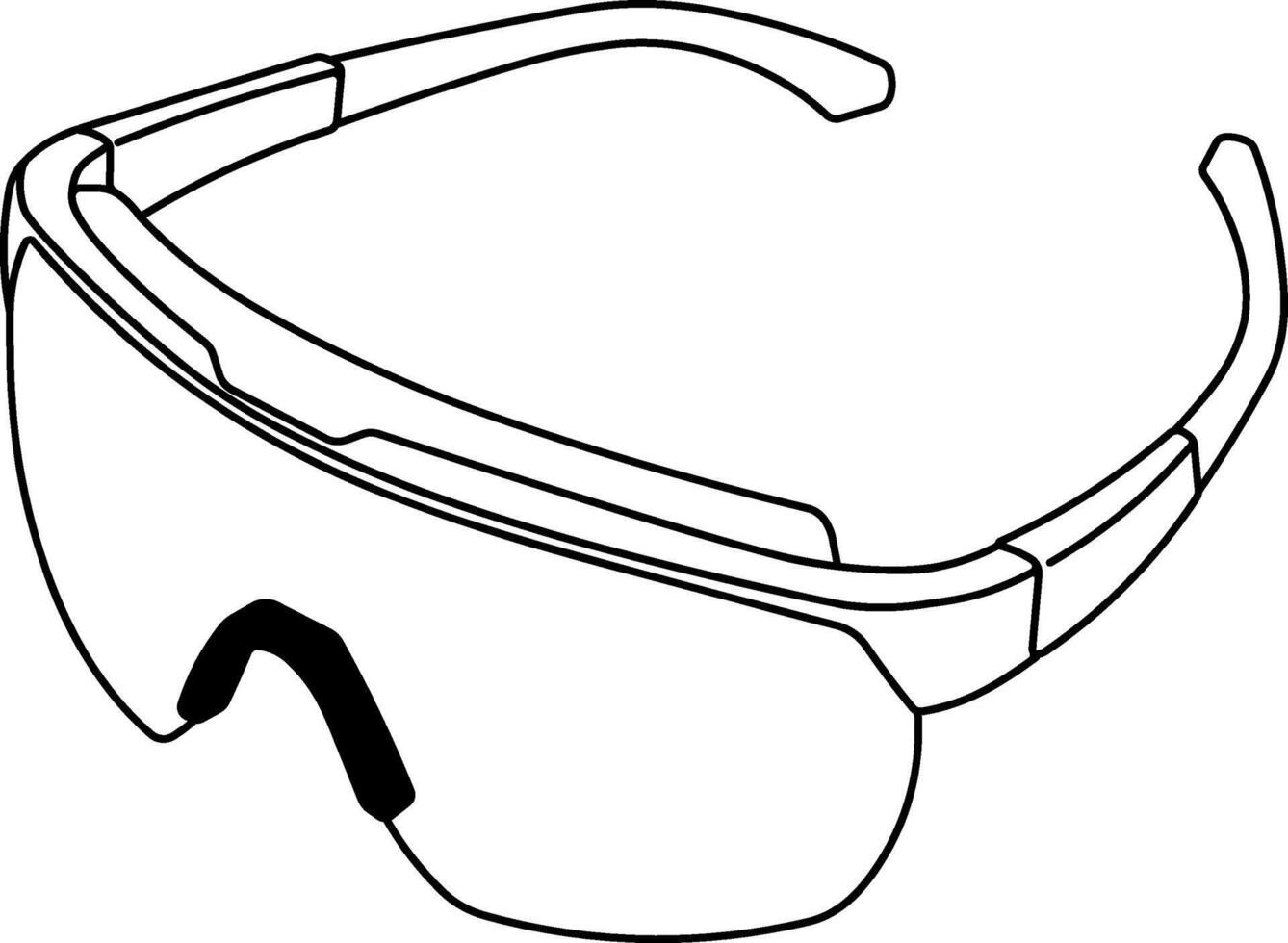 black icon safety glasses without background vector