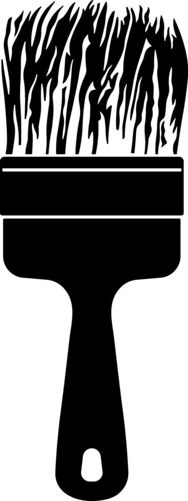 black illustration of a paint brush without background vector