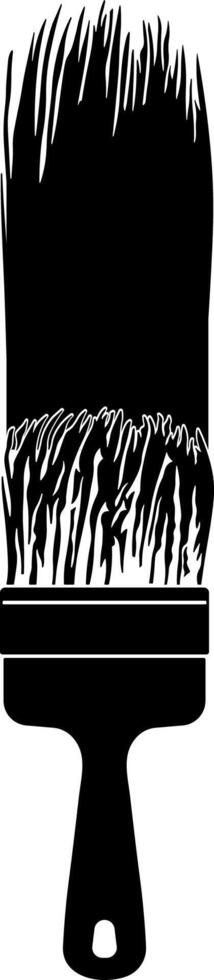 black illustration of a paint brush without background vector