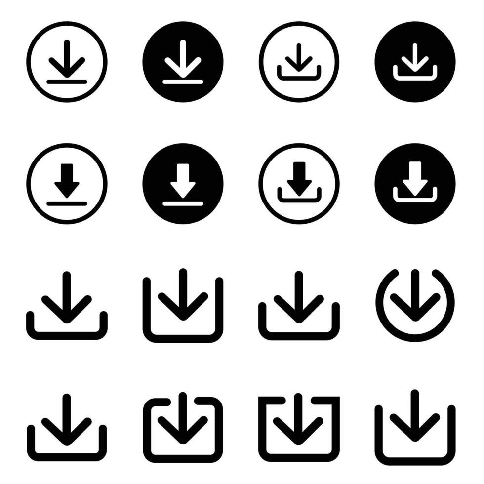 Download icon set. Software download icon . Web icon set . Icons collection. illustration. vector