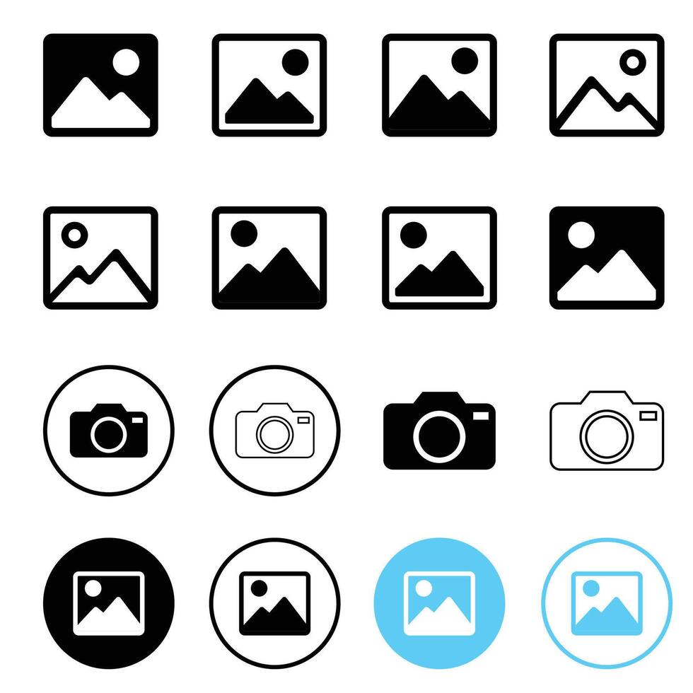 gallery icon icon set, image icon, picture symbol. photo signs. vector