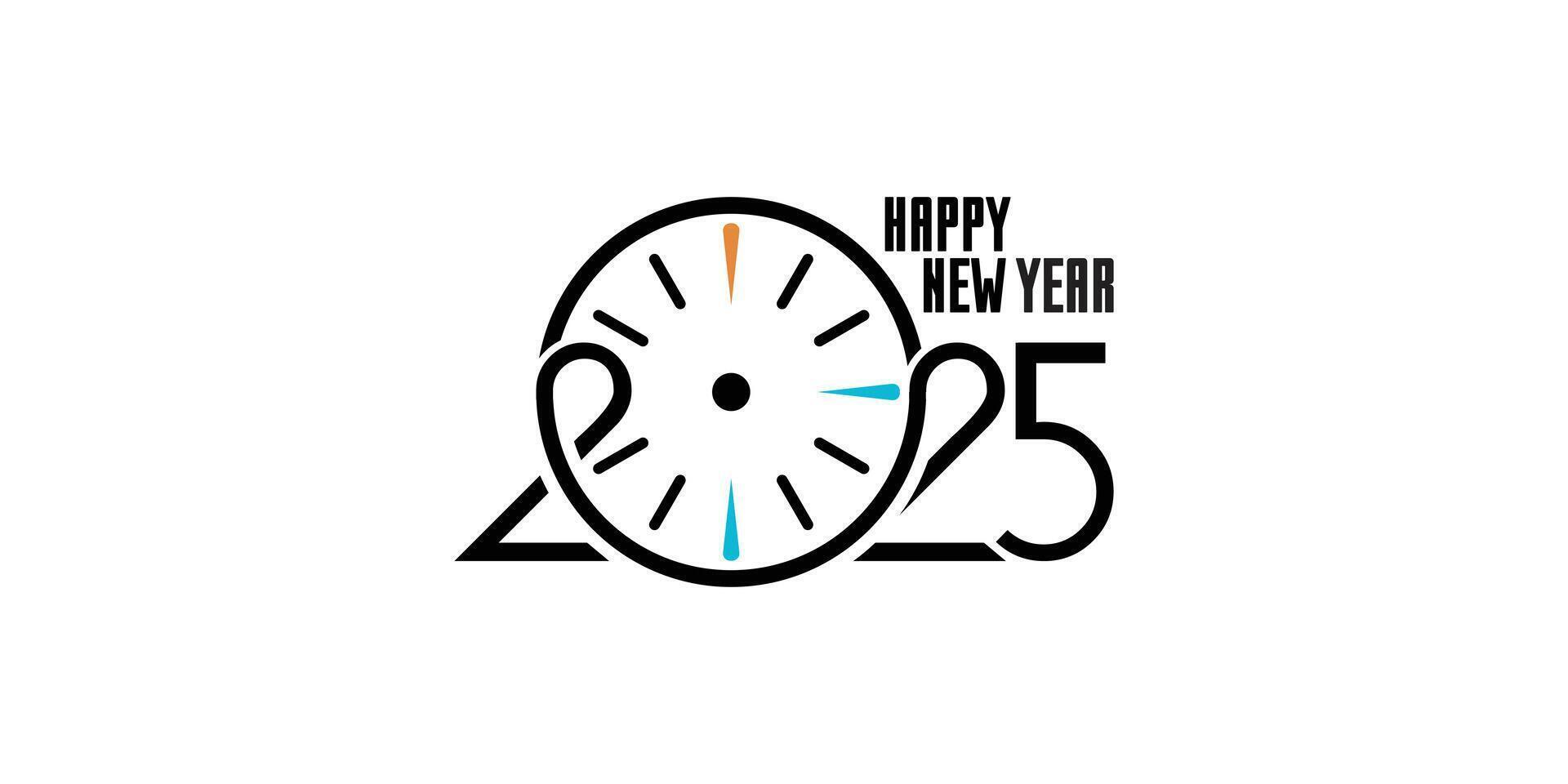 2025 Happy New Year logo design . colorful and trendy new year 2025 design template. vector