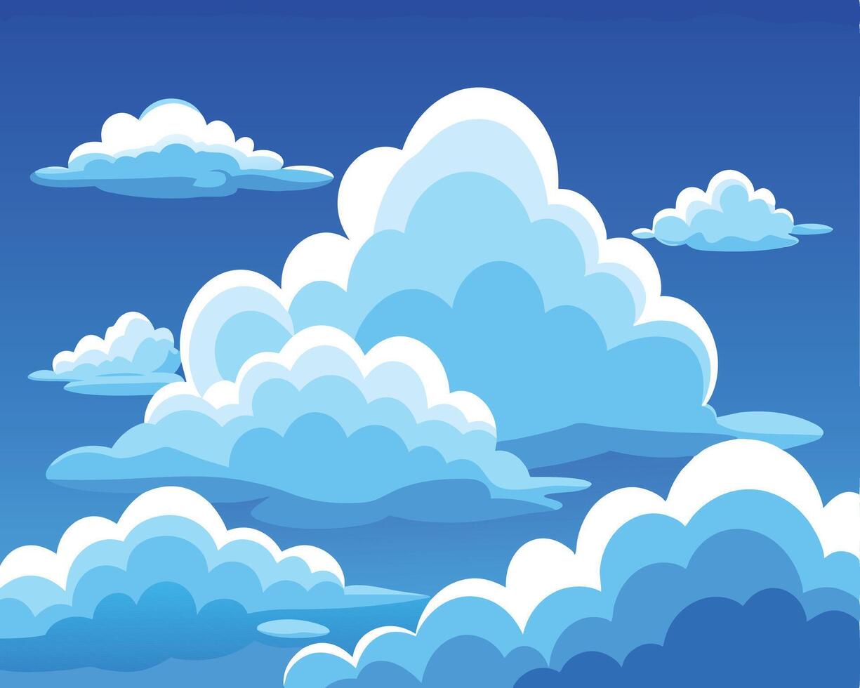 clouds in the sky blue background vector