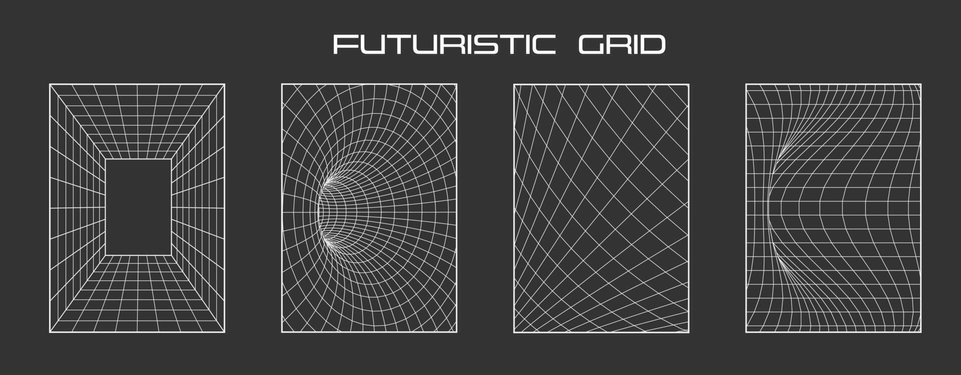 Y2k retro futuristic aesthetic grid. vector