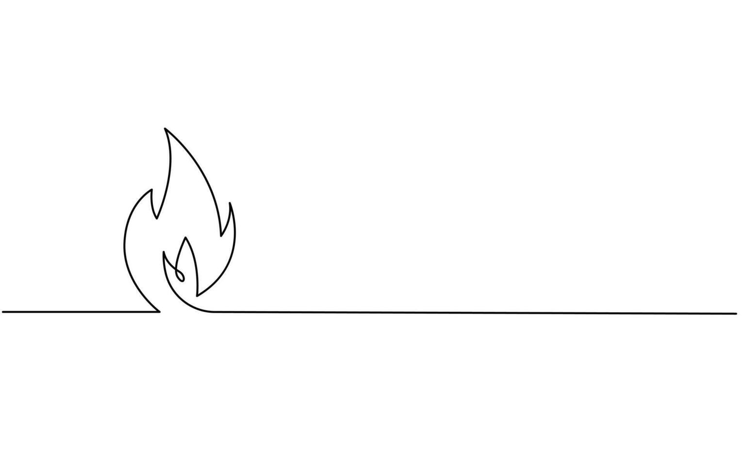 Continuous line drawing of fire Flame linear icon illustration, vector