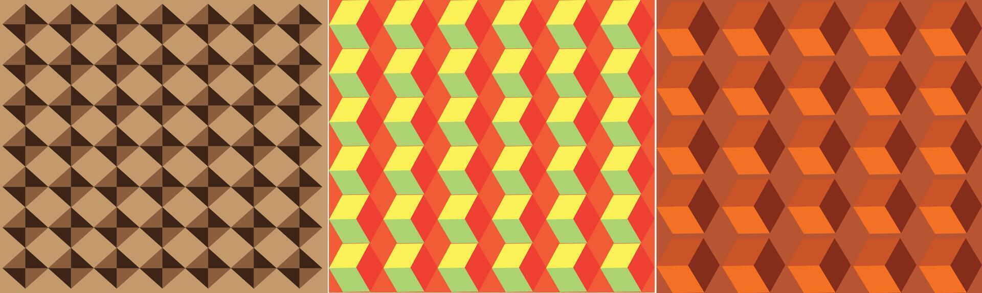 Abstract geometric simple minimalistic seamless patterns set. vector