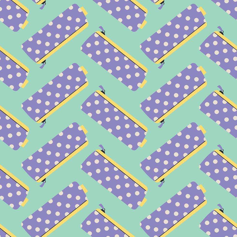 pencil case seamless pattern, back to school elements, Flat design style illustration vector