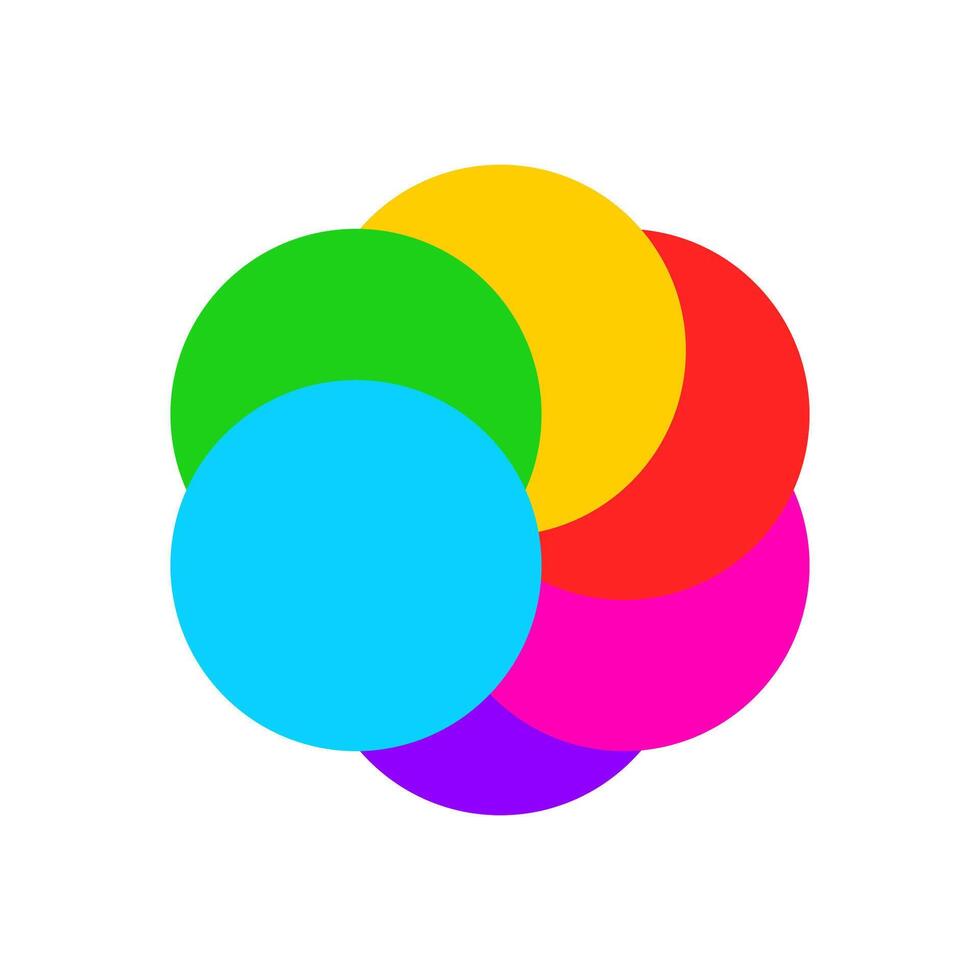 Abstract multicolor flower shape. Flat illustration isolated on white. vector