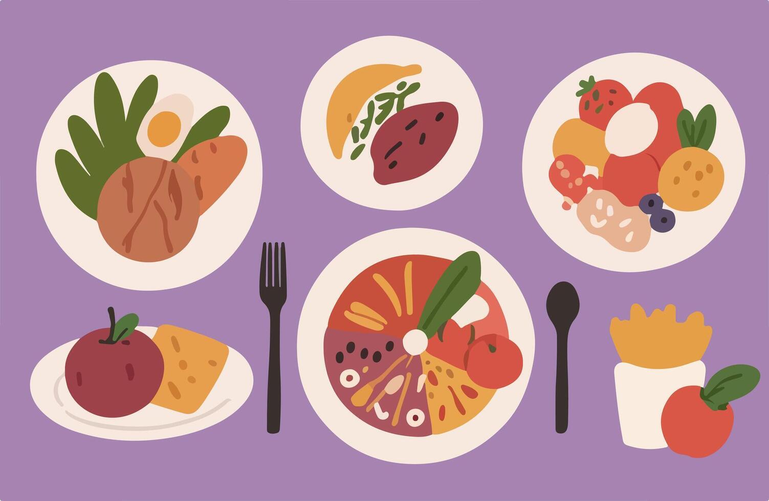 Illustration of Healthy Food Menu vector