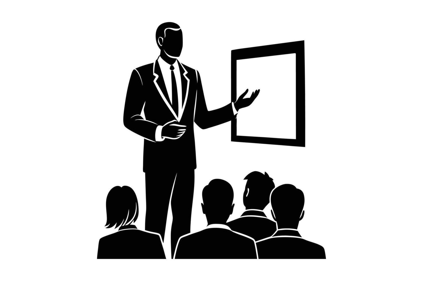 Business man making presentation vector