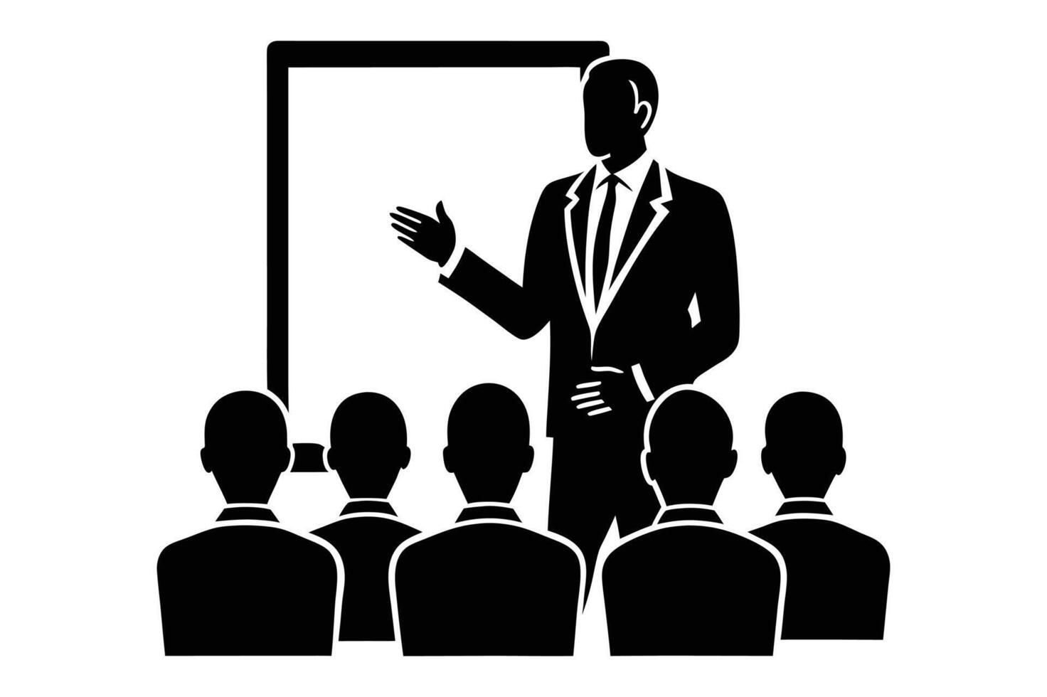 Business man making presentation vector