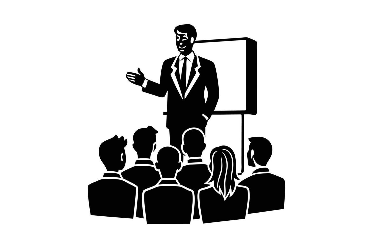 Business man making presentation vector