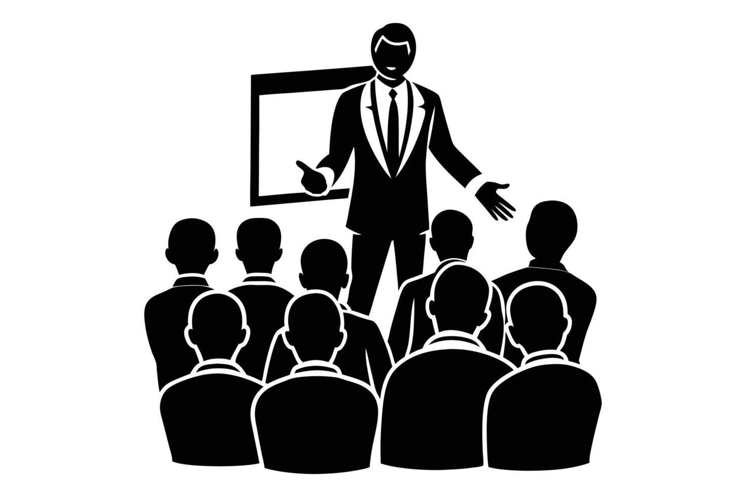 A business man making presentation vector