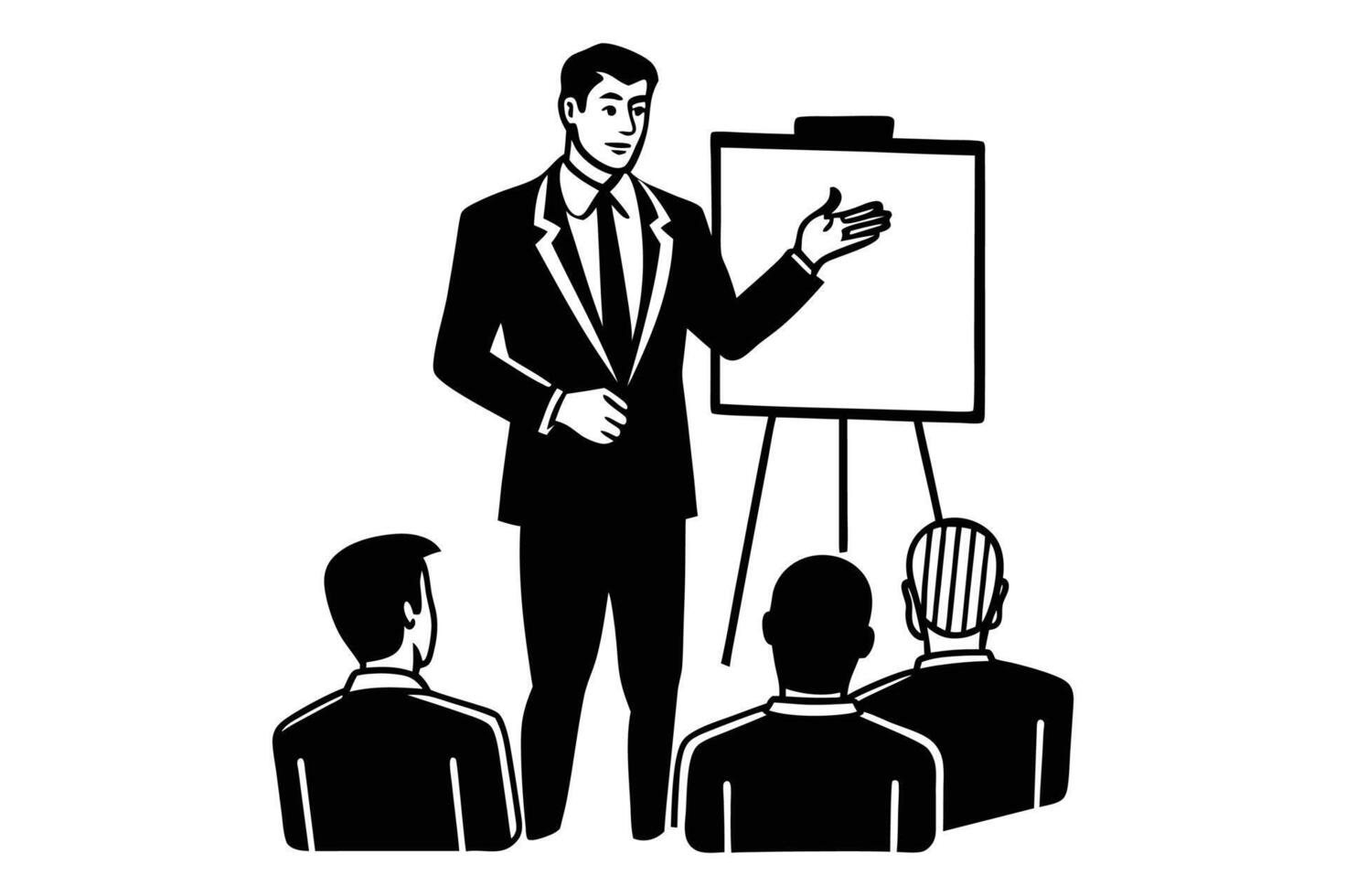 A business man making presentation vector