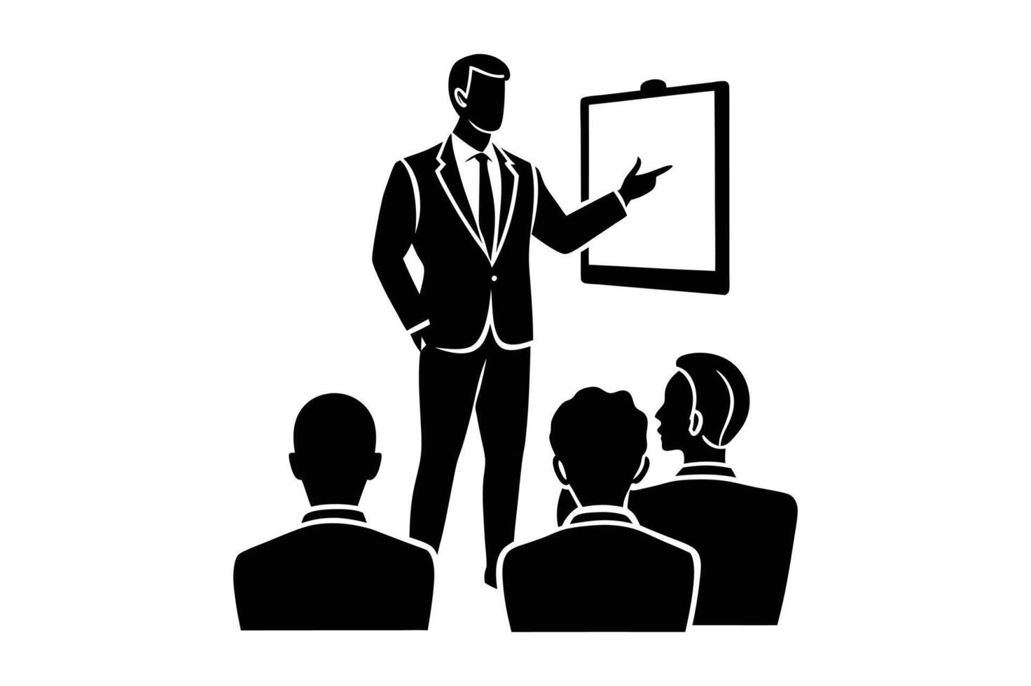 Business man making presentation vector