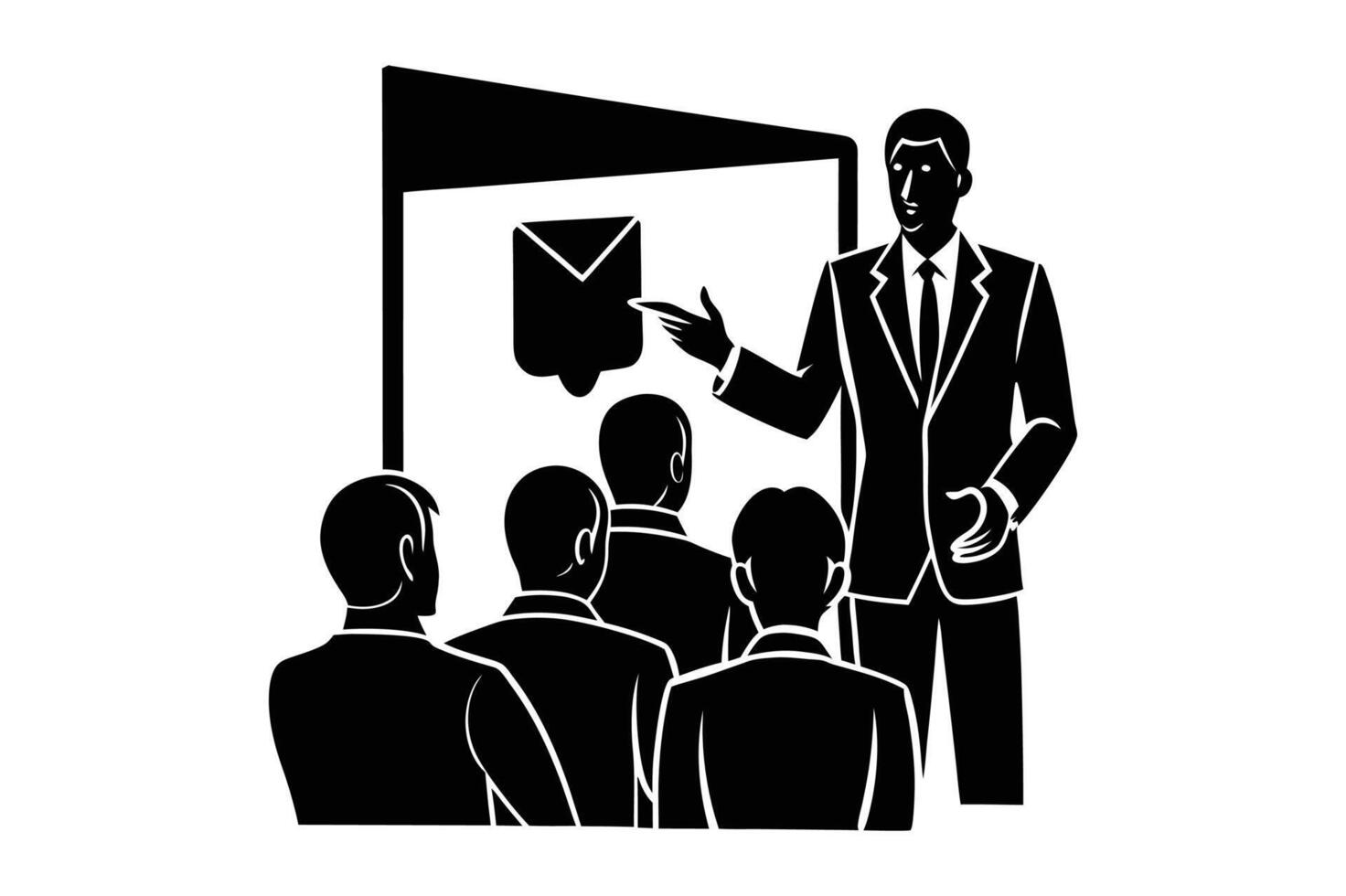 Business man making presentation vector