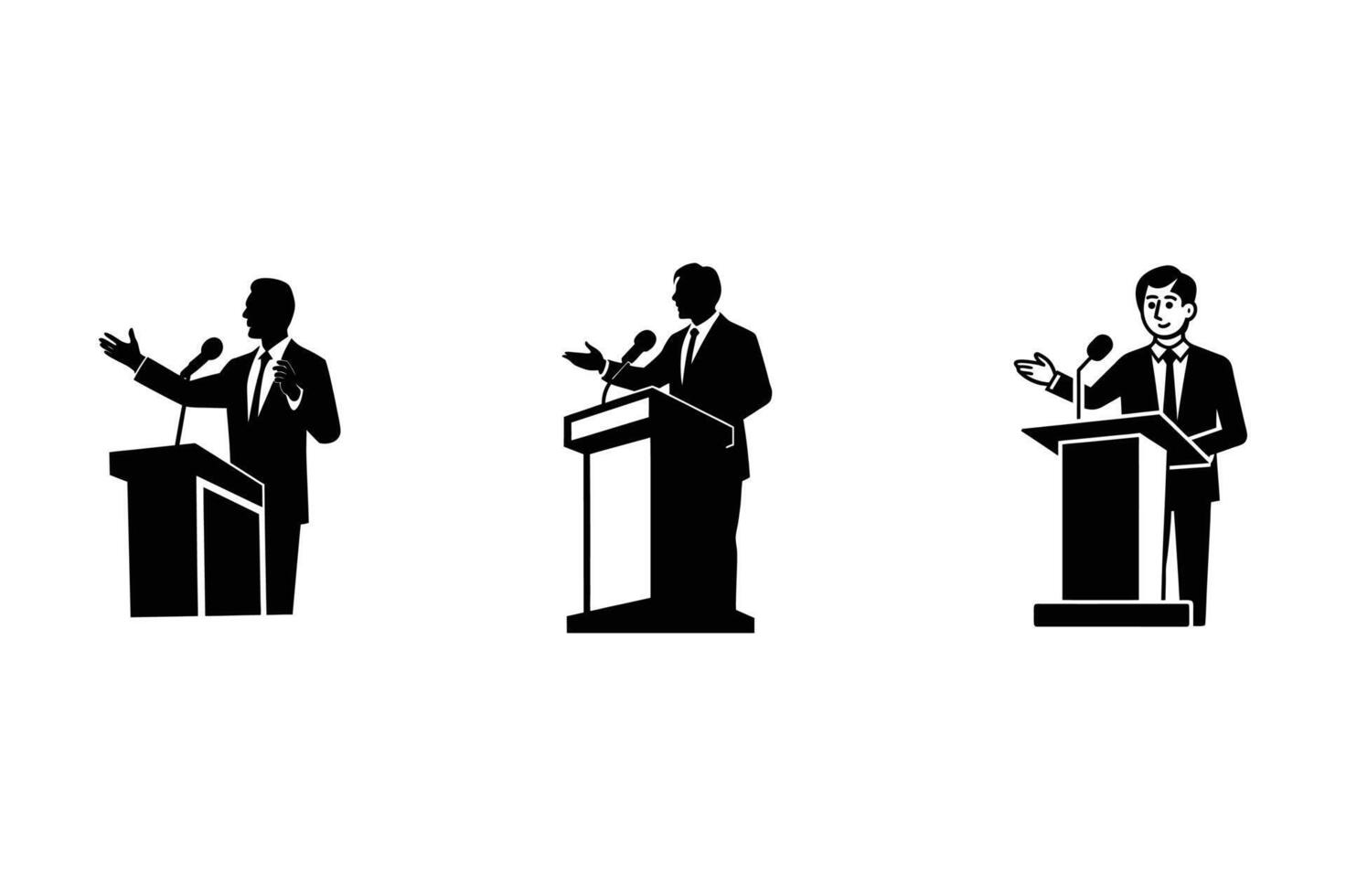 A man silhouette speech of the tribune vector