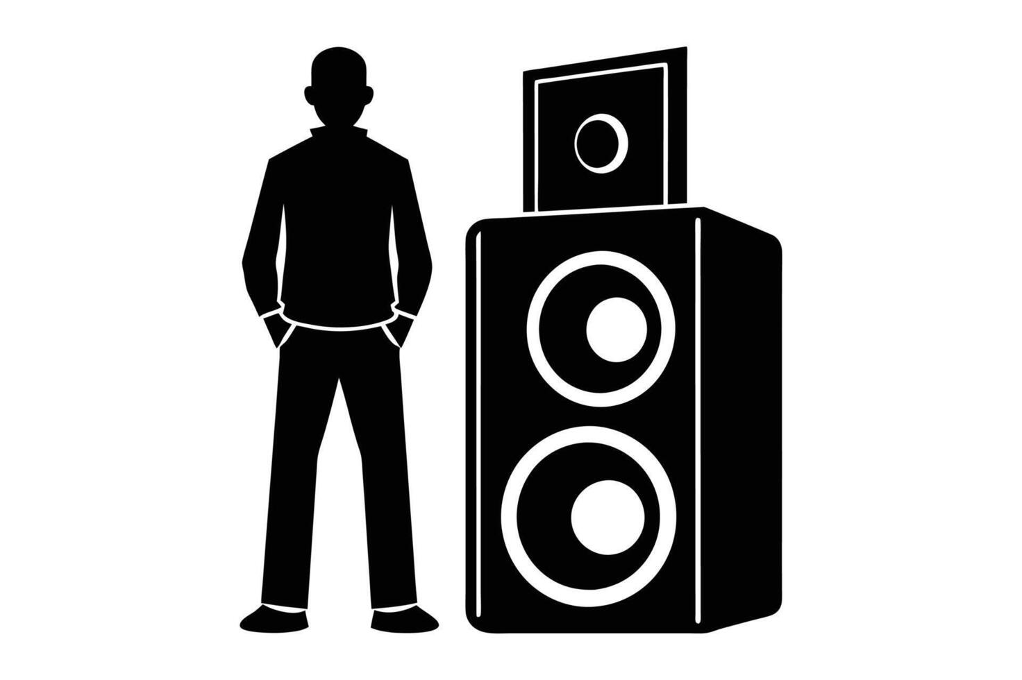 Speaker standing silhouette vector