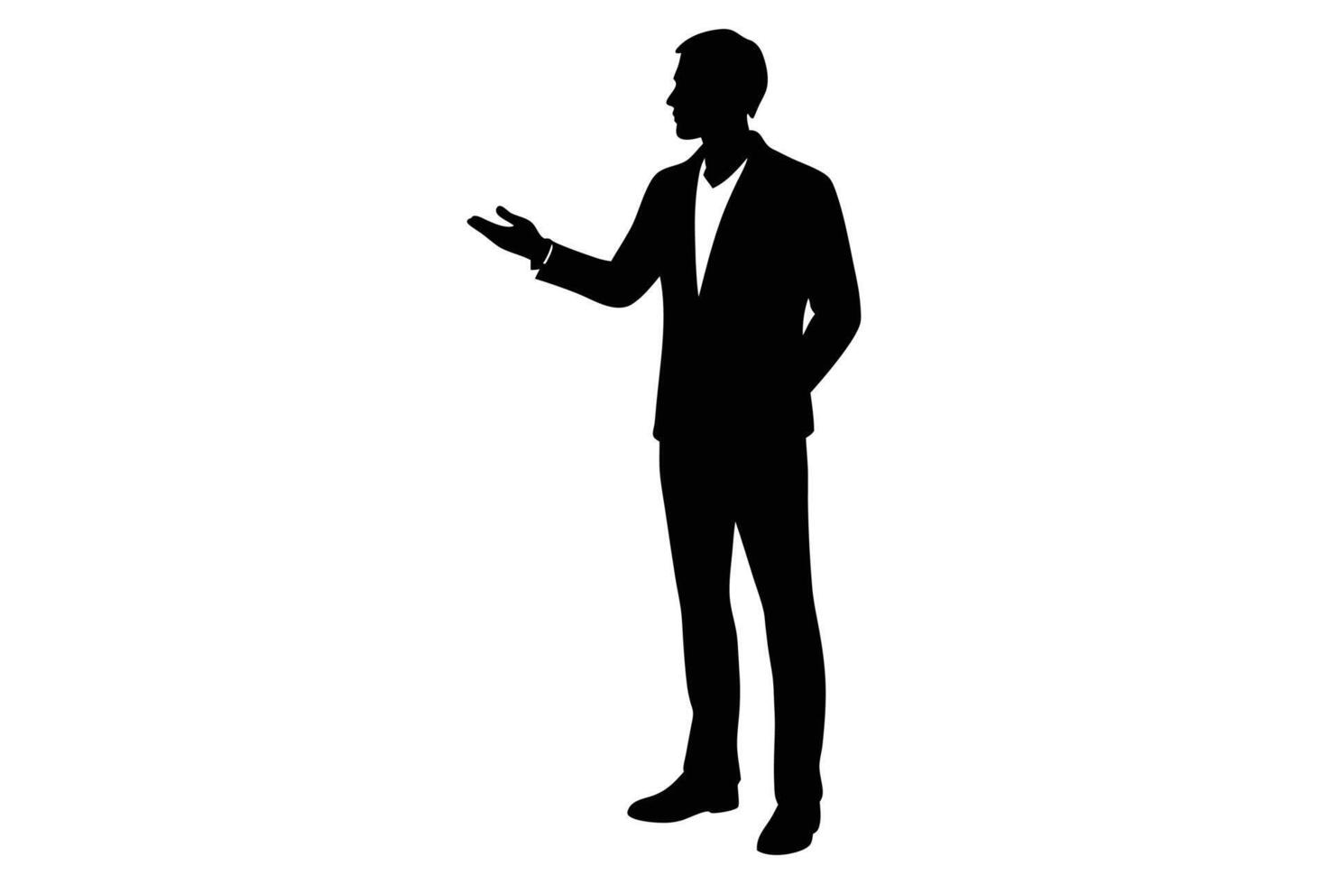 Speaker standing silhouette vector