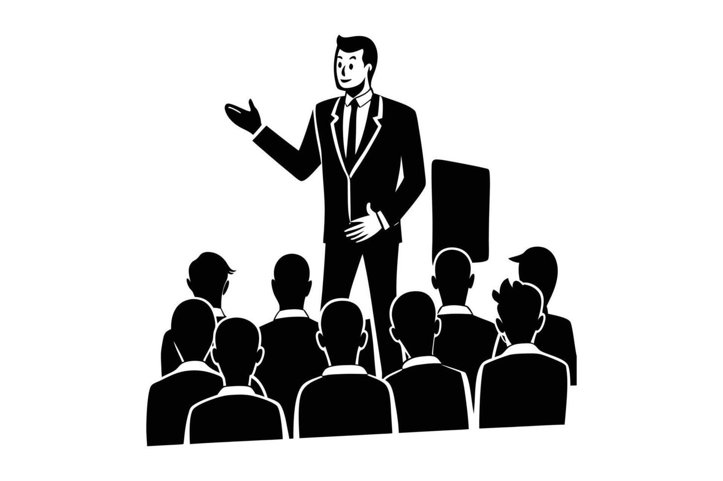 Business man making presentation vector