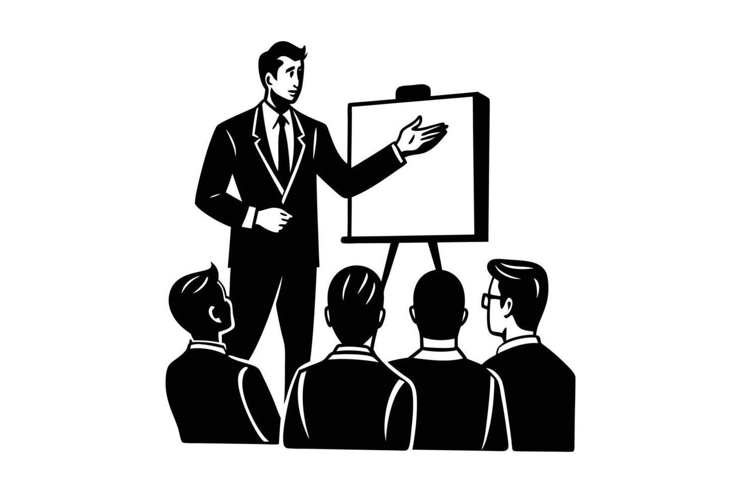 Business man making presentation vector