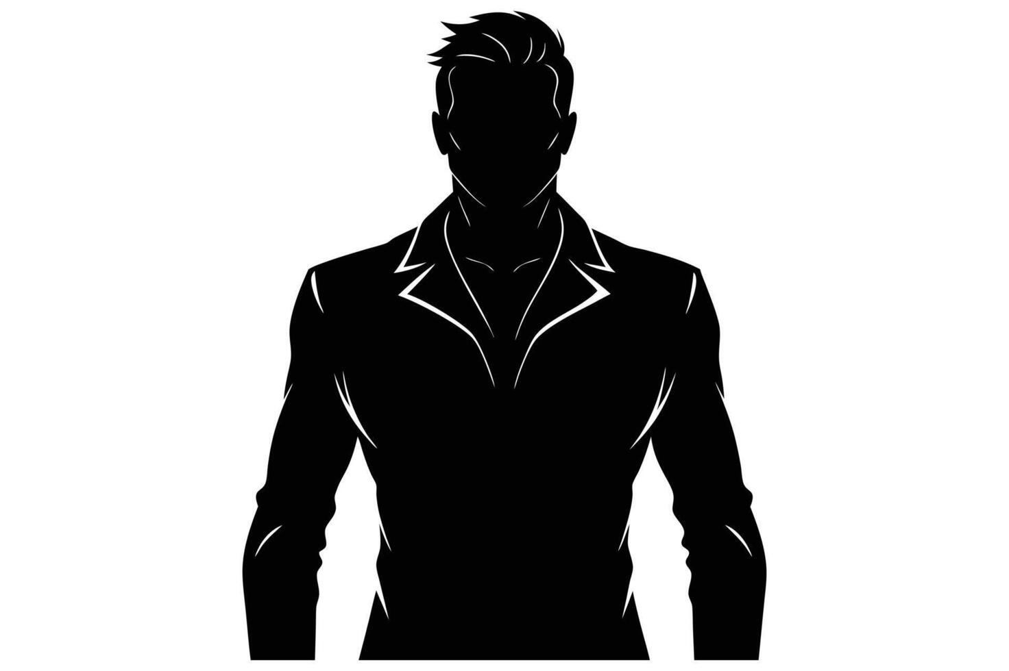 A silhouette of a black man in style. vector