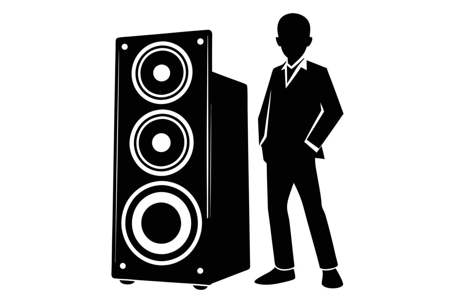 Speaker standing silhouette vector