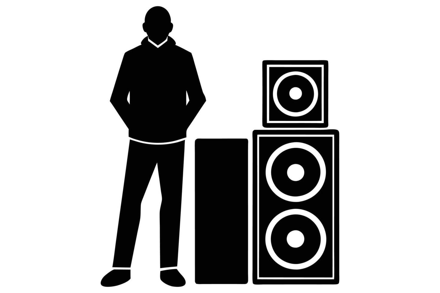 Speaker standing silhouette vector