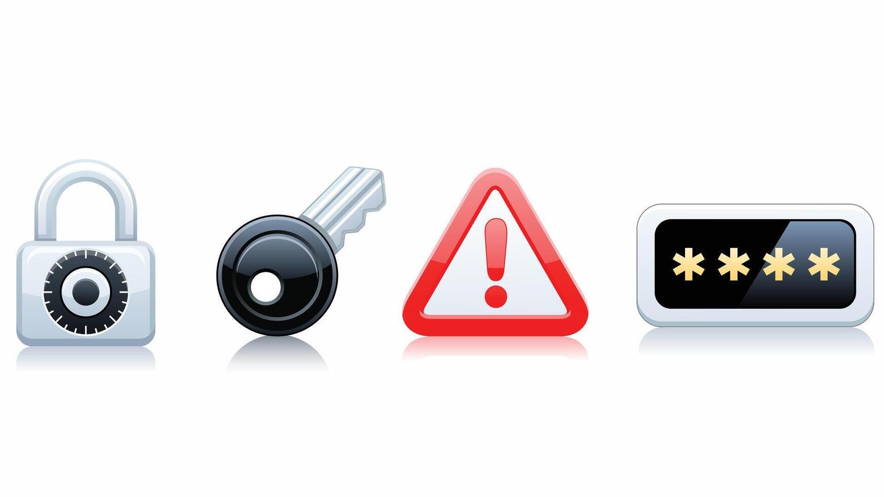 Cyber security and password protection methods elements illustration vector