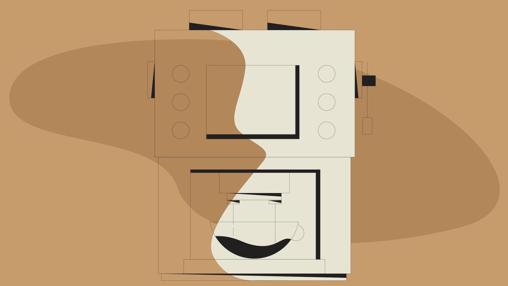 Coffee machines types and drinks illustration elements vector