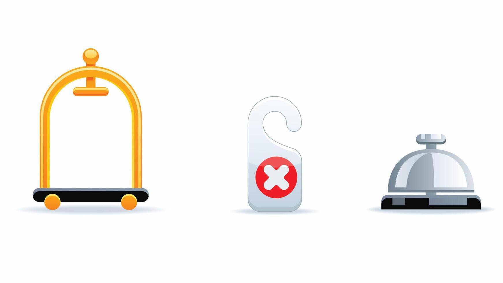 Hotel facilities icons illustrations with isolated white background vector