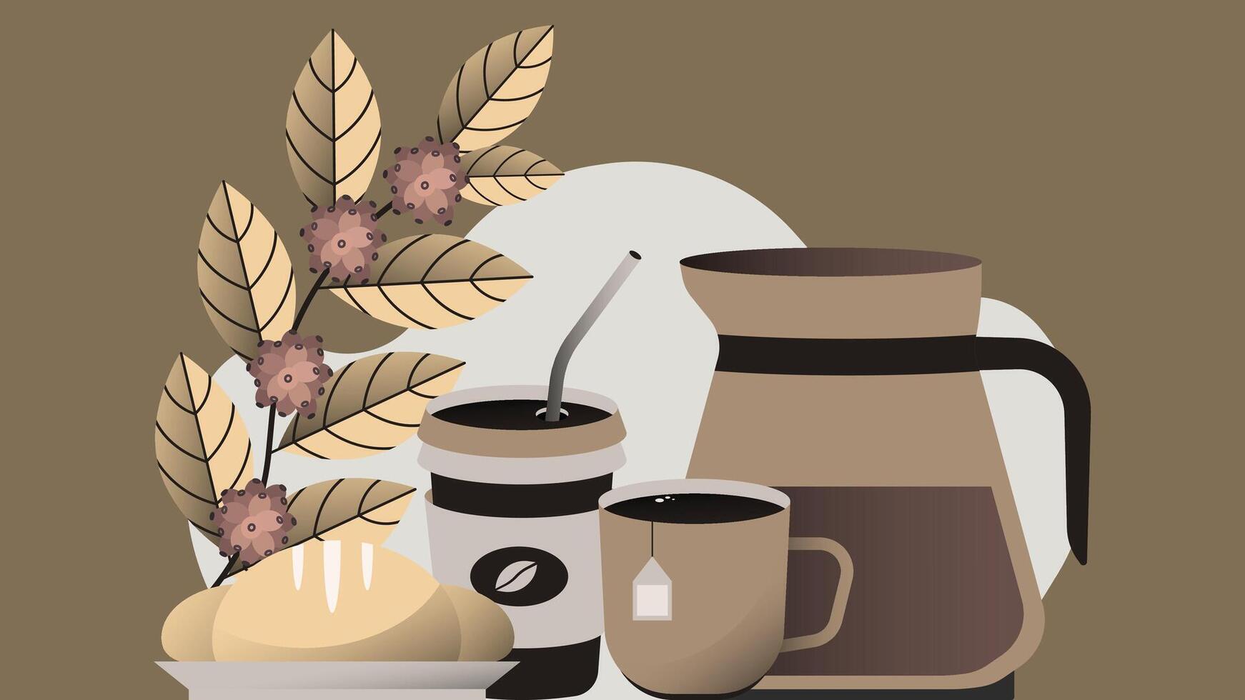 Coffee machines types and drinks illustration elements vector