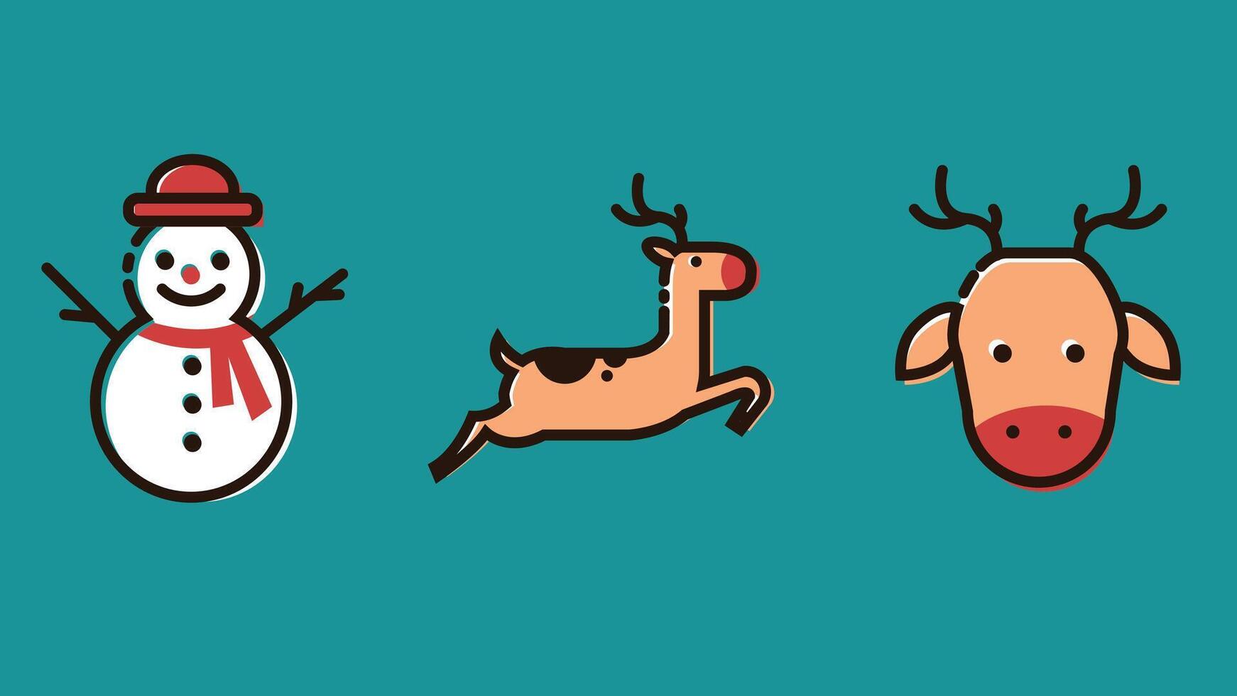 Christmas decoration and celebration ornament illustration Icons vector
