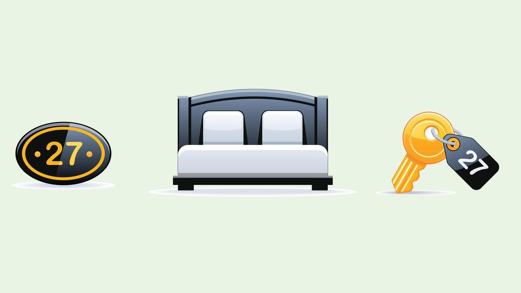 Hotel facilities icons illustrations with isolated white background vector