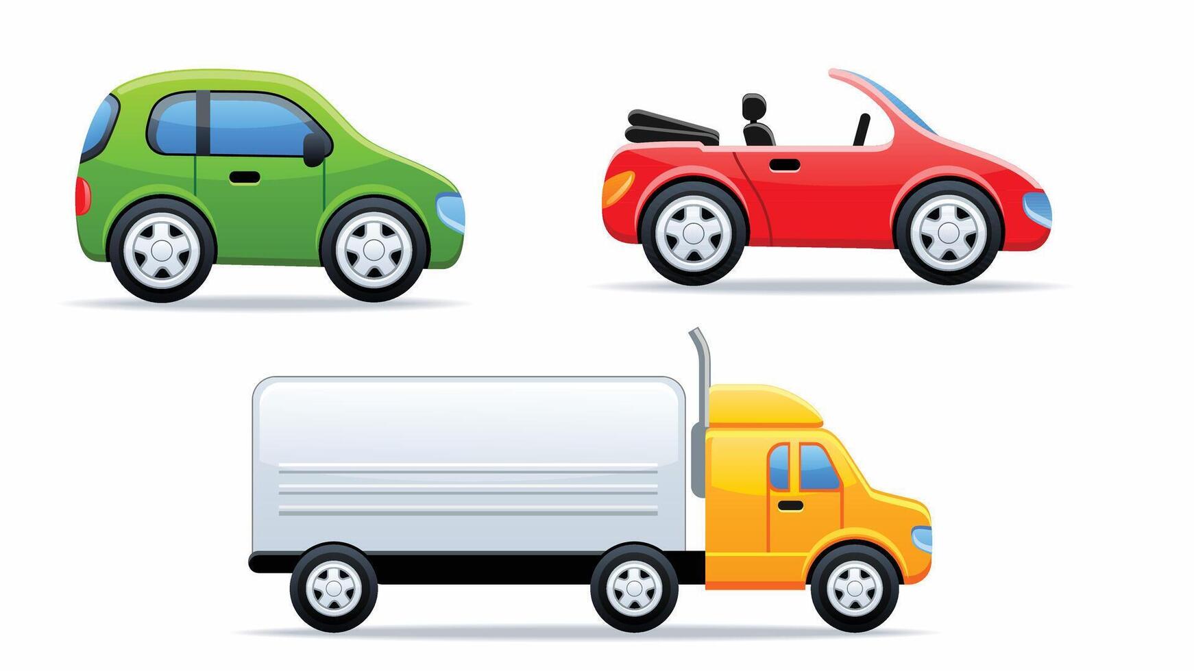 Transportation vehicles and cars signs illustration vector