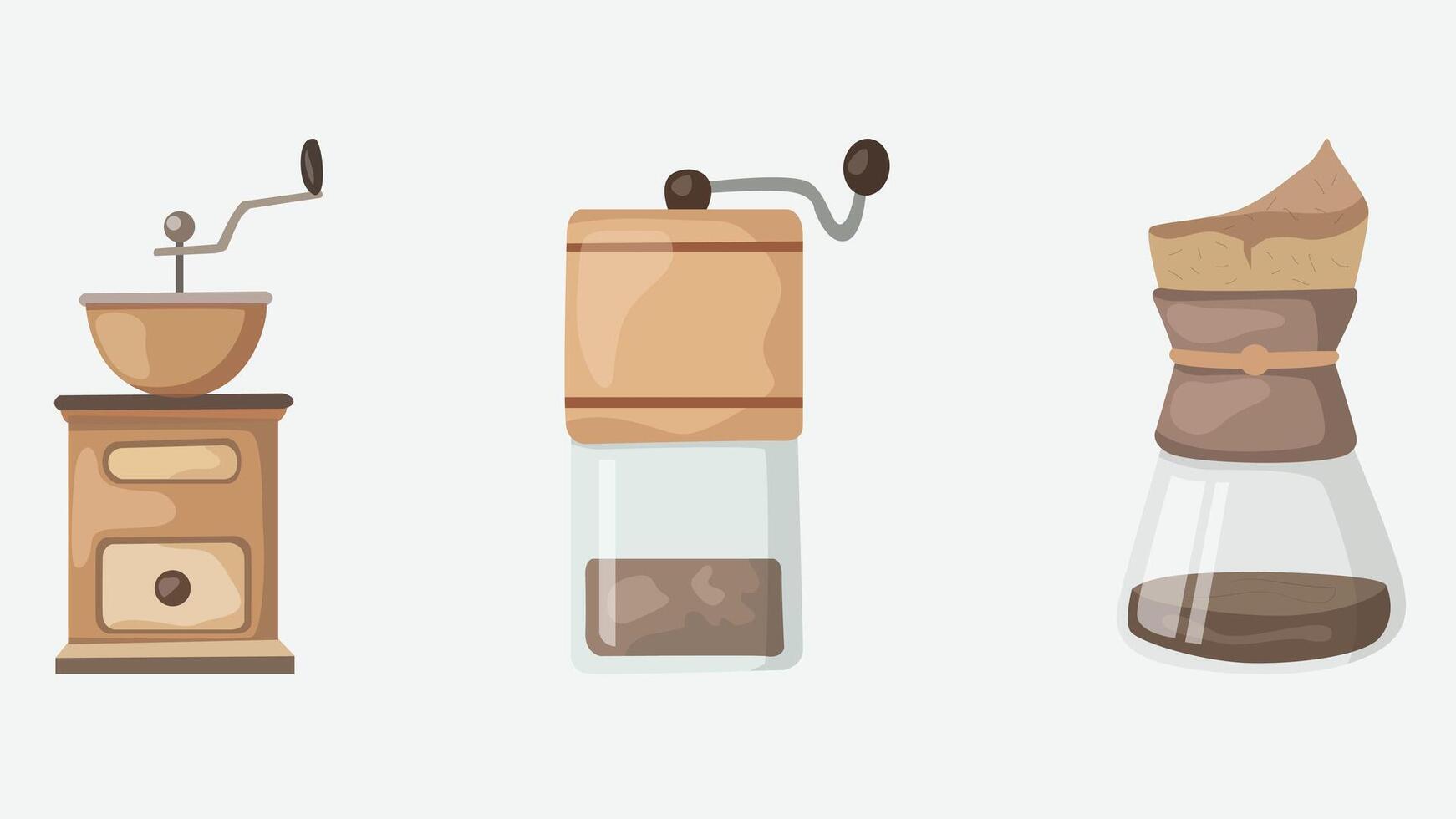 Coffee machines types and drinks illustration elements vector