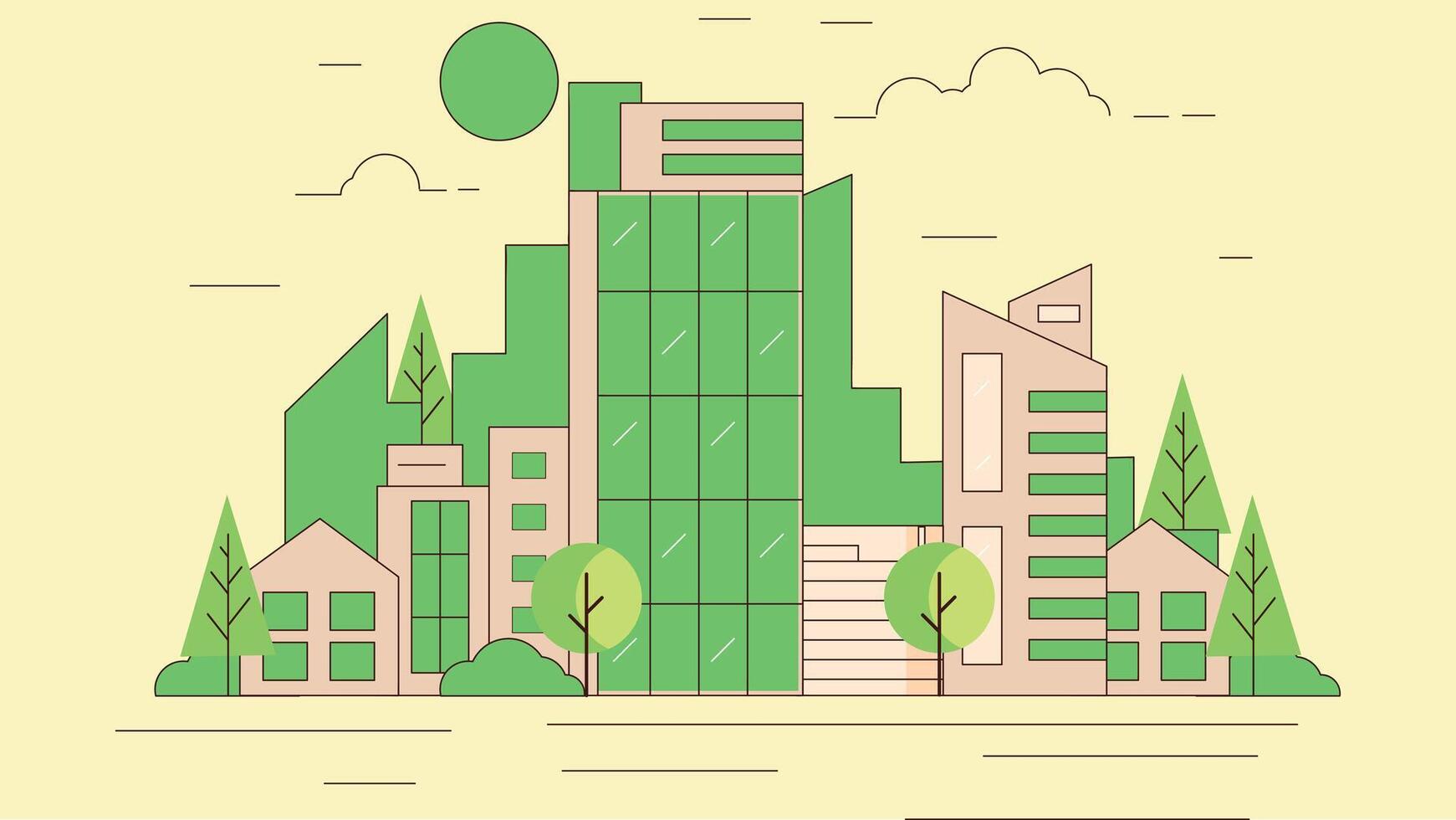 City Skyline sky scrapper illustration background vector