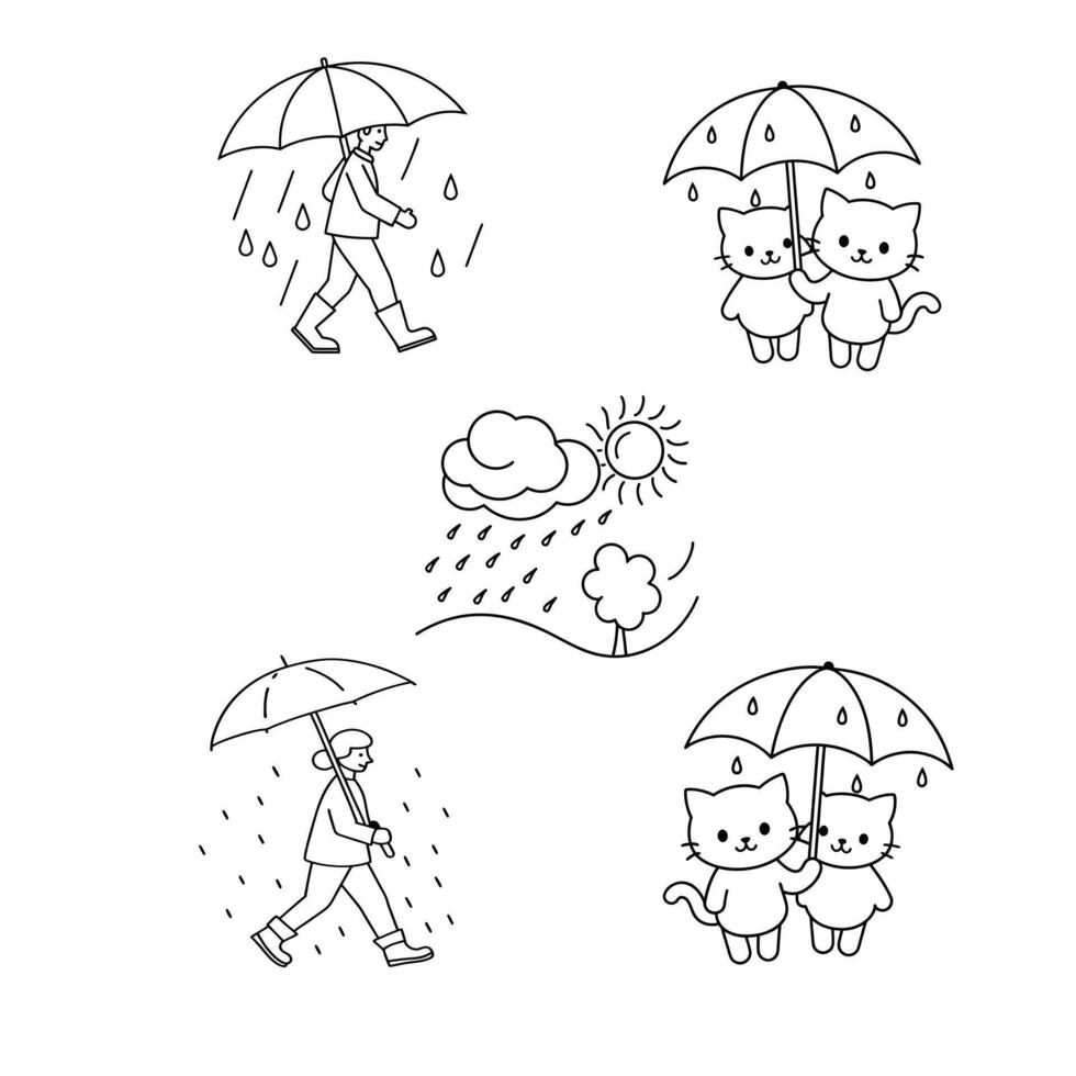 Sun and Rain Simultaneously Nature's Contrasts vector