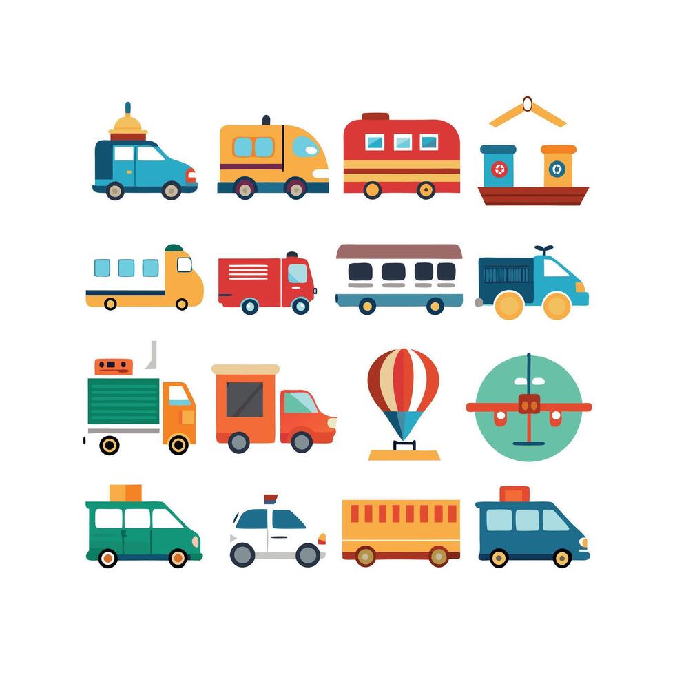 Transportation Icon Set Collection Illustration vector