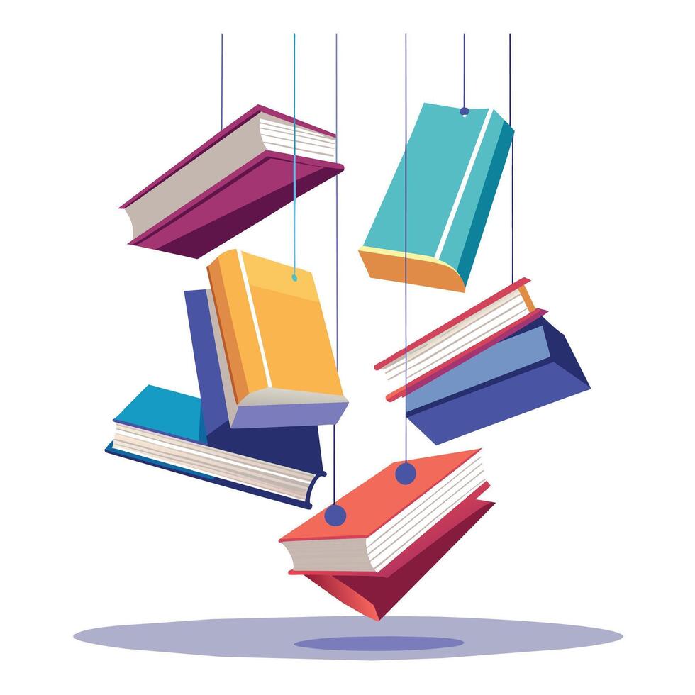 Book stack Illustration concept vector