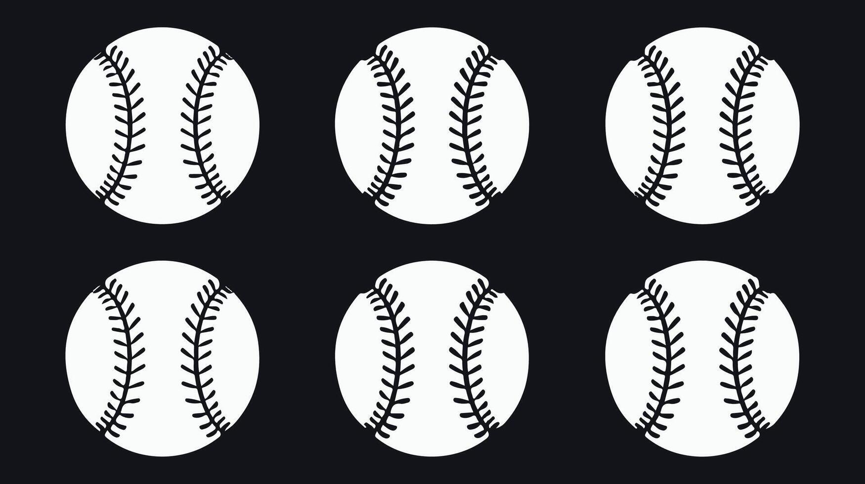 baseball ball icon set illustration pattern vector