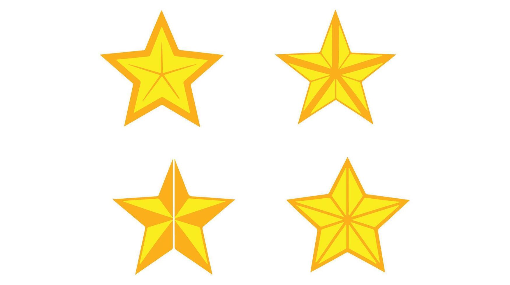 four golden stars on a white background vector