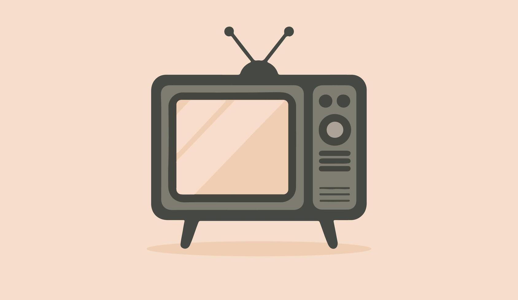 retro tv flat design illustration vector
