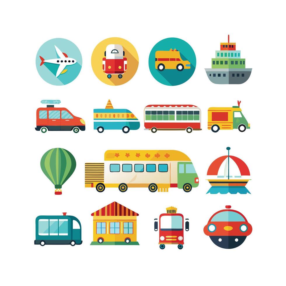 Transportation Icon Set Collection Illustration vector
