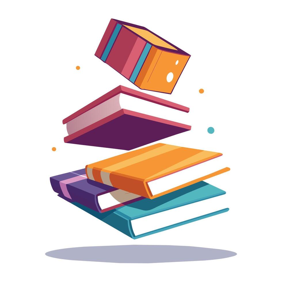 Book stack Illustration concept vector