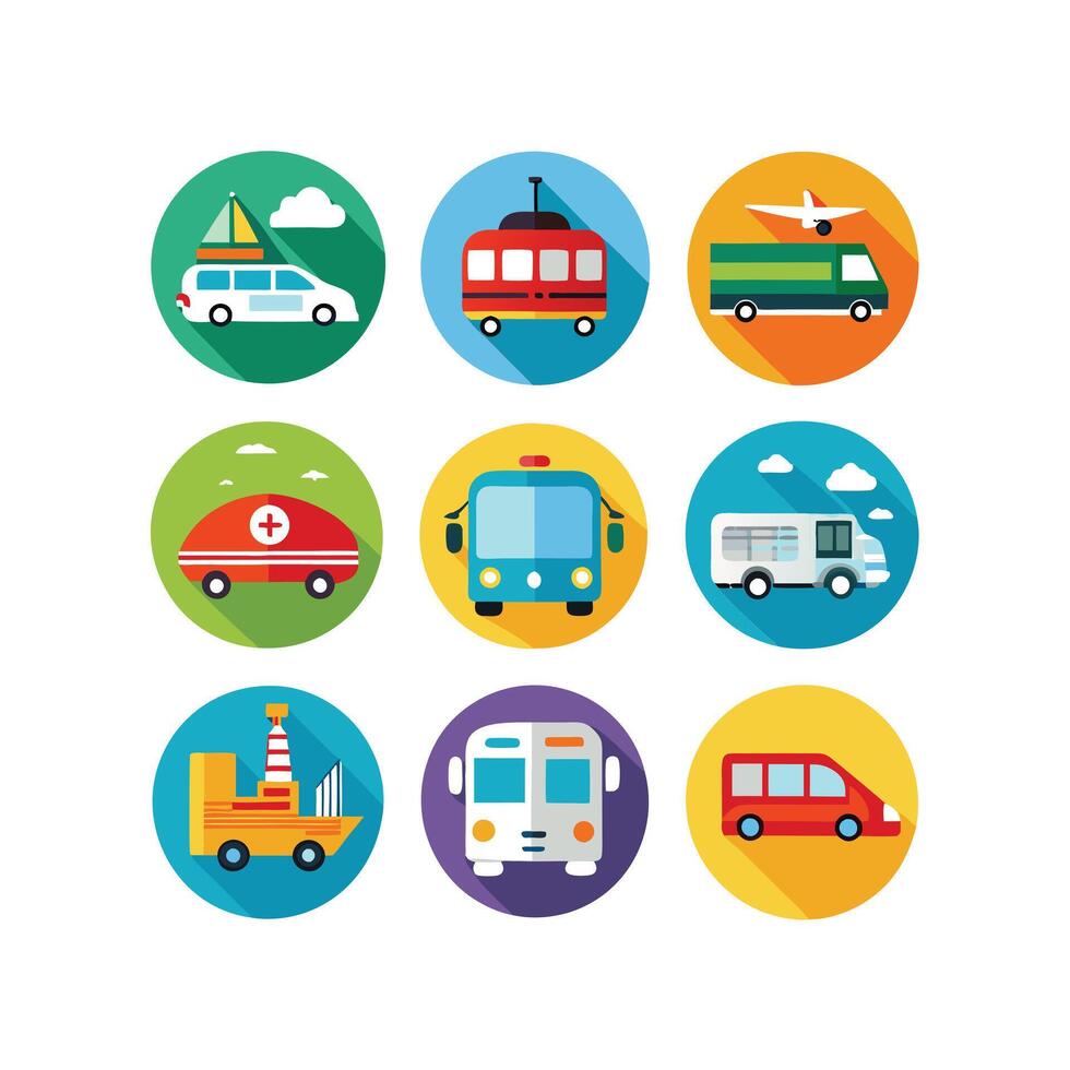 Transportation Icon Set Collection Illustration vector