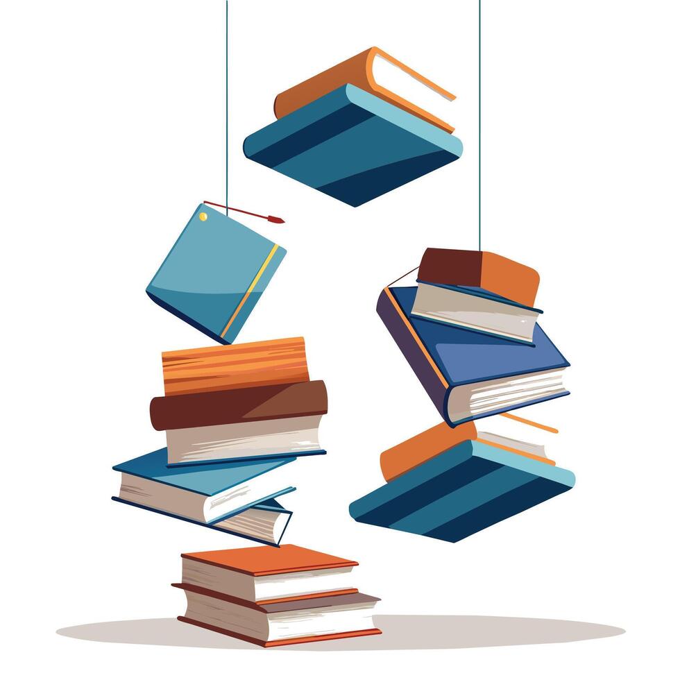 Book stack Illustration concept vector